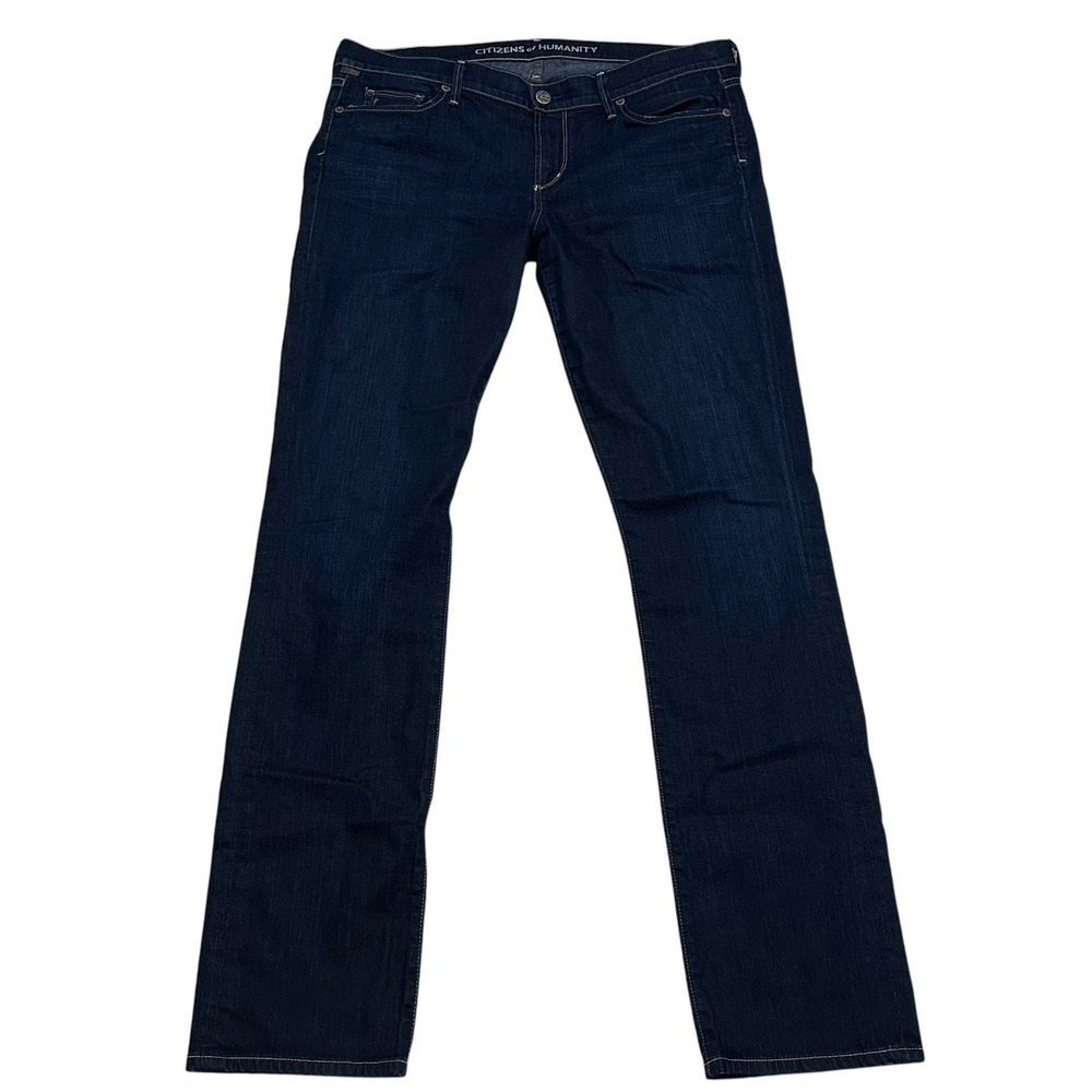 Citizens of‎ Humanity Jeans Womens 32 Ava Straight Noir Low Rise Blue Denim